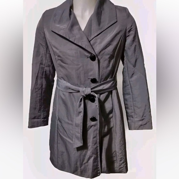 NWOT Jaclyn Smith Gray Belted Coat - Picture 1 of 6